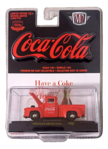 1956 Ford F 100 Tow Truck Rw02 Coca Cola M2