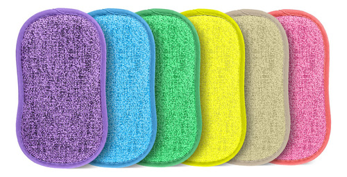 Paquete De 6 Esponjas Multiusos Para Cocina, 6 Colores, Esp.