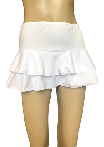 Pollera Mini Doble Volado Jersey Set Mujer