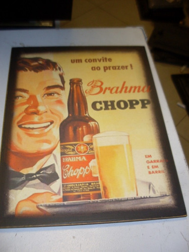 Placa Decorativa Brahma Chopp Um Convite Ao Prazer Retangula