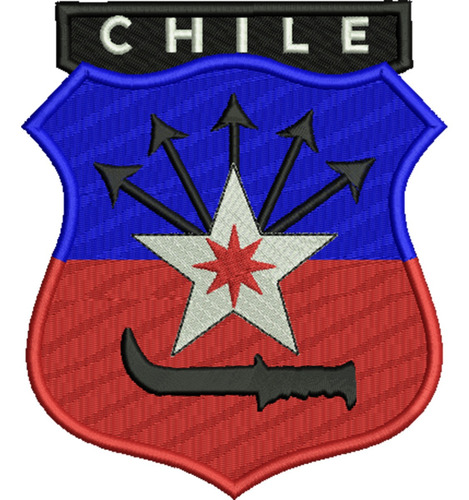 692 Parche Bordado Escudo De Chile Deporte Airsoft