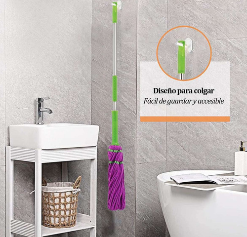 Trapeador Mágico Microfibra Giratorio Inoxidable Magic Mop