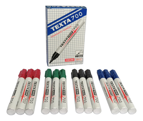 Kit 12 Canetas Texta 700 Marcador De Pele Cirúrgico - Cores