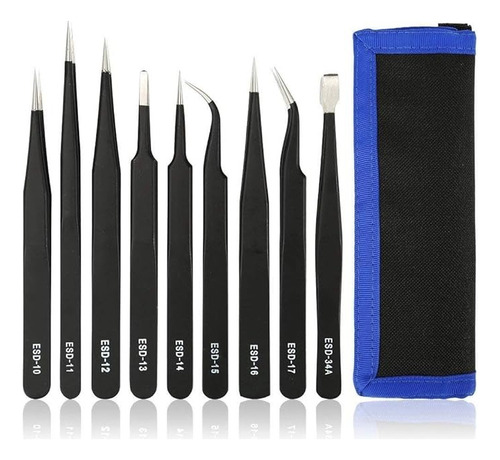 Kit Pinzas Antiestáticas Precisión Herramienta Electronica