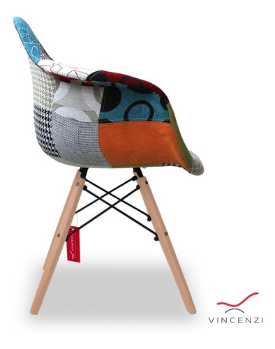 Imagen 2 de 8 de Silla Poltrona Eames Patchwork Delhi Vincenzi R2740