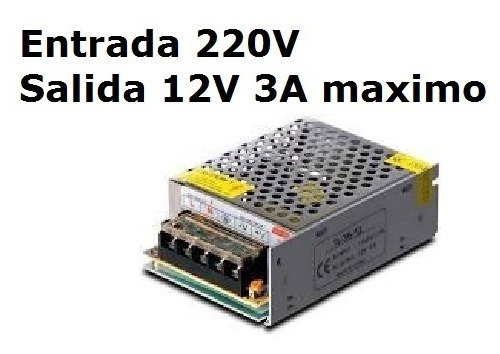 Imagen 3 de 8 de Fuente De 12v 3a Switching Metalica Para Chasis