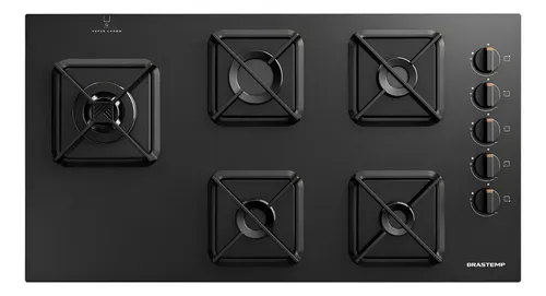 Cooktop Brastemp 5 Bocas A Gás, Grades De Ferro Fundido E Su