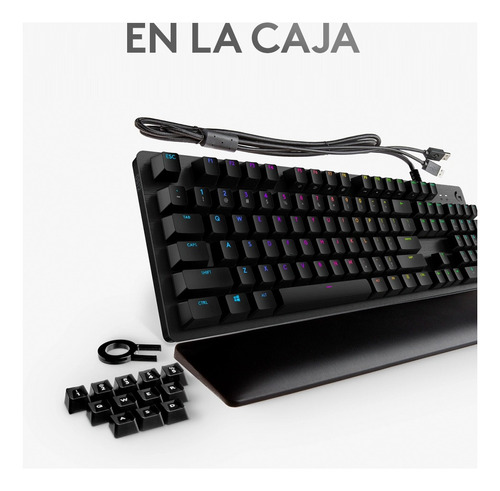 Imagen 9 de 9 de Teclado gamer Logitech Serie G G513 QWERTY GX Brown Tactile español color carbón con luz RGB