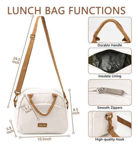 Jeeleeko Bolsa De Almuerzo Aislada Para Mujer, Impermeable