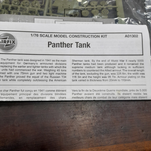 Imagem 3 de 5 de Plastimodelo Panter Tanque Alemão Ww2 Airfix A01302 1:76