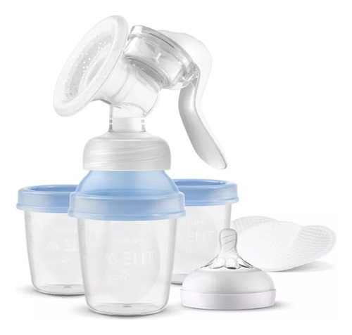 Extractor De Leche Manual Avent Con Vasos De Almacenamiento