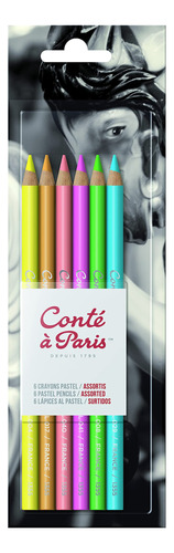 Conte A Paris - Lapices Pastel Con 6 Colores Brillantes Surt