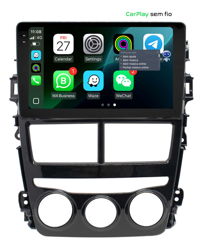 Multimidia Toyota Yaris 9p Android 14 2gb Octacore Voz 4g