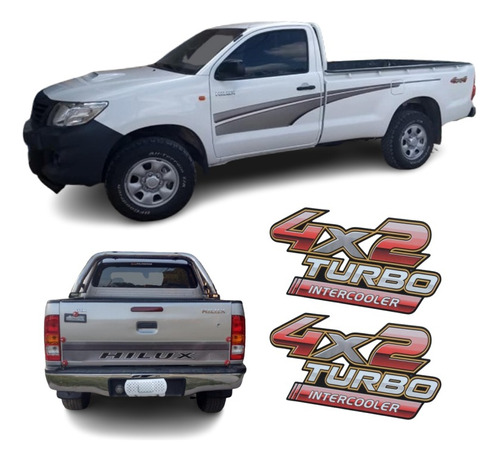 Combo De Calcos Para Hilux Cabina Simple + 4x2 + Porton 