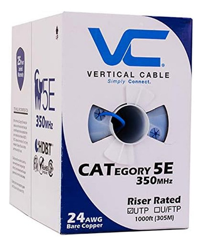 Cable Vertical Cat5e, 350 Mhz, Utp, 24 Awg, Cobre Desnudo Só