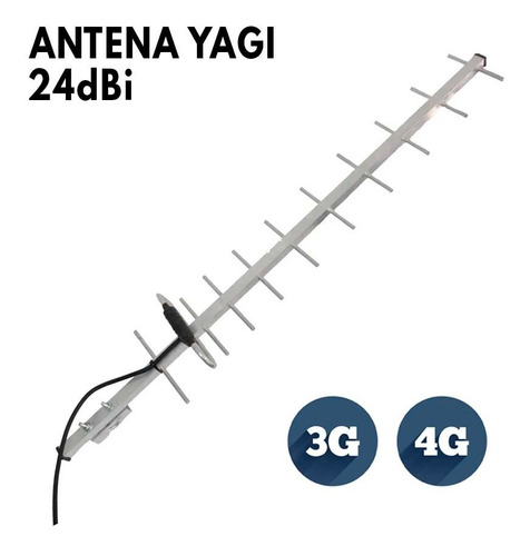 Antena Yagi 24dbi Celular 3g 4g 800-2100mhz + Cable 15mts F