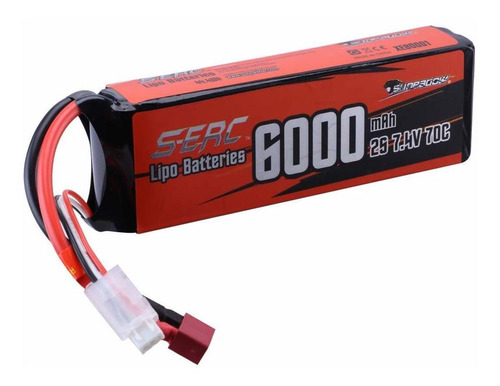 Bateria Lipo Sunpadow 2s 7.4v 6000mah 70c Soft Pack Con Dean