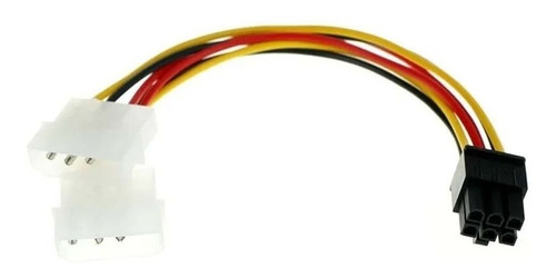 Cable Energía Adaptador Pci De 6 Pines A Doble Molex 15cm