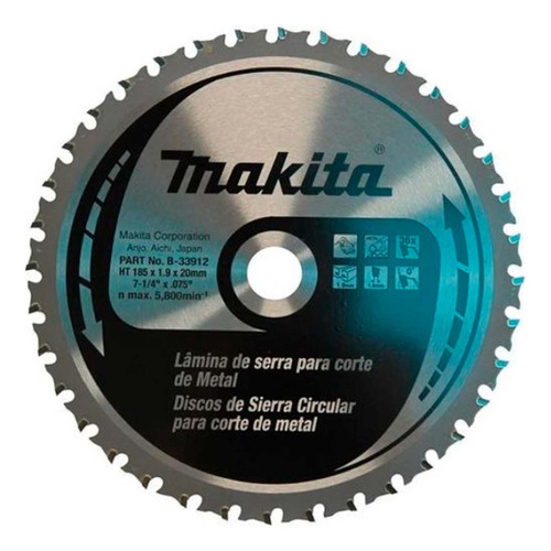 Disco Sierra Para Metal 7 1/4''x1,9x20mm - Makita