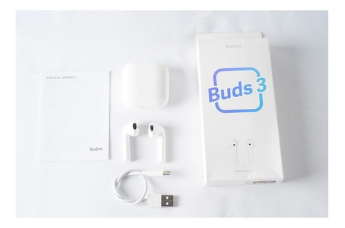 Imagen 4 de 6 de Auriculares in-ear inalámbricos Xiaomi Redmi Buds 3 M2104E1 blanco con luz LED