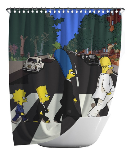 Cortina De Baño Estampada Simpsons - Abbey Road 