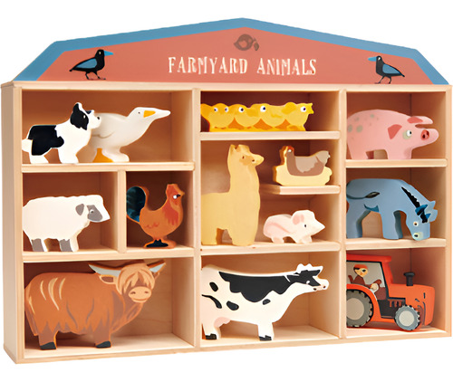 Kit Apilable Animales Granja De Madera Tender Leaf Tl8483 Color Multicolor