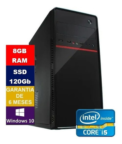 Pc Cpu Nova Intel Core I5 8 Gb Ssd 120 Gb + Kit + Gravavador