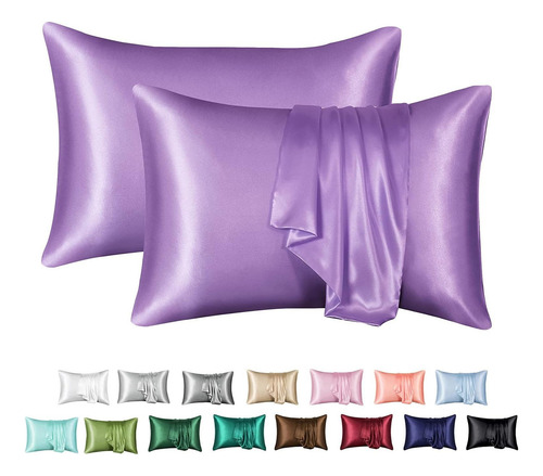 Mr&hm - Funda De Almohada De Satén Color Lavanda