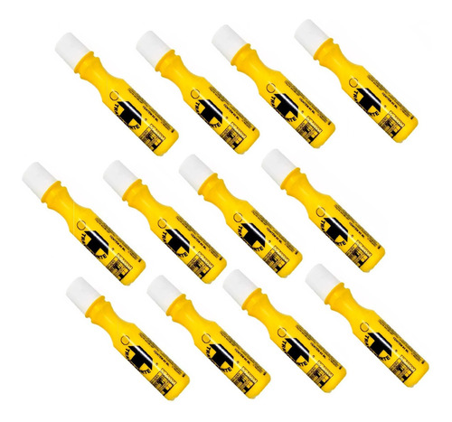 Marcador Industrial Baden 60ml 3mm Amarelo Kit 12 Unidades