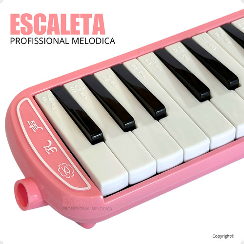 Escaleta Profissional Melódica - 32 Teclas - Cor Rosa