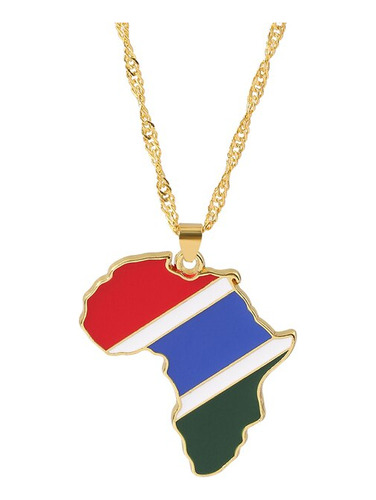 Collar Con Colgante Con Forma De Mapa De África, J Gambia