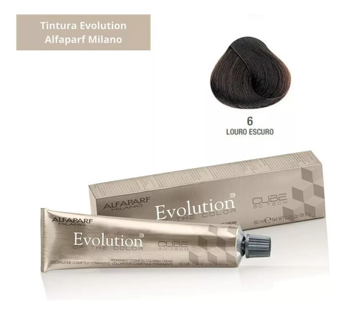 Kit 6 Tintas Alfaparf Evolution - Elige El Color Tono 6 Rubio oscuro