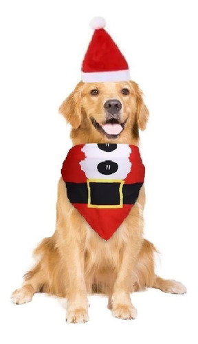 Disfraz Mascota Perro Gorro Pañuelo Santa Navidad Papa Noel