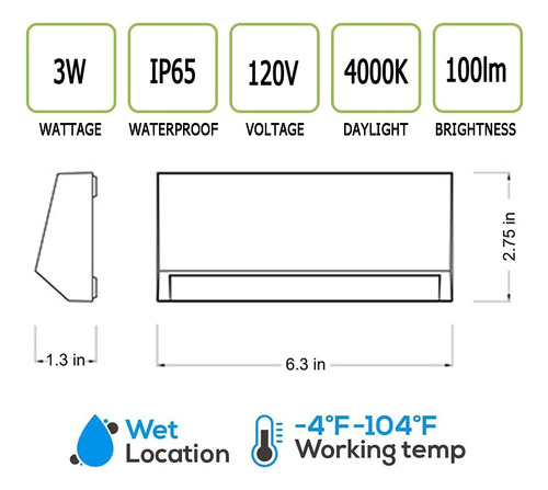 Luces Led De Paso Para Exteriores E Interiores, Impermeables