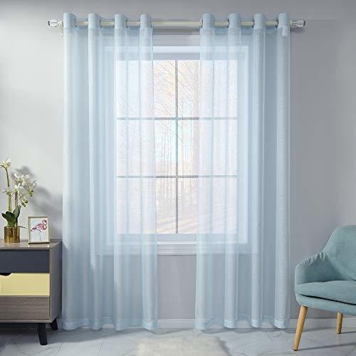 Cortinas Transparentes De Color Azul Bebé, Juego De 84 PuLG