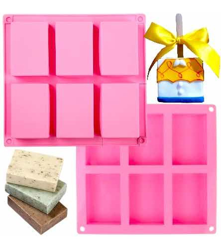 Molde Silicona X6 Rectangular P/jabones Velas Paleta Brownie