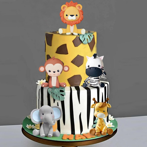 Y Decoración Para Tartas De Cumpleaños Con Animales, Safari