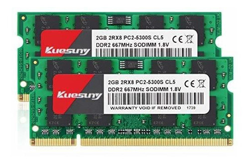 Módulo De Memora Ram De 4gb (2gbx2) Ddr2 667 Sodimm Ram,