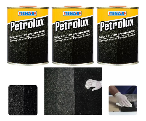 Kit 3x Petrolux Intensificador De Cor Mármore Granito Preto