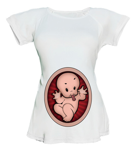 Blusa Para Embarazo Ranglan - Bebito Haciendo Trompetillas