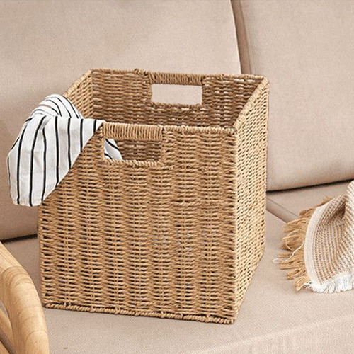 Cesta De Ratán De Imitación Para Guardar Ropa, Aperitivos Y
