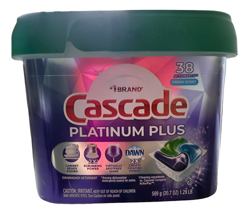 Cascade Platinum Plus Detergente Lavavajillas 38 Pz