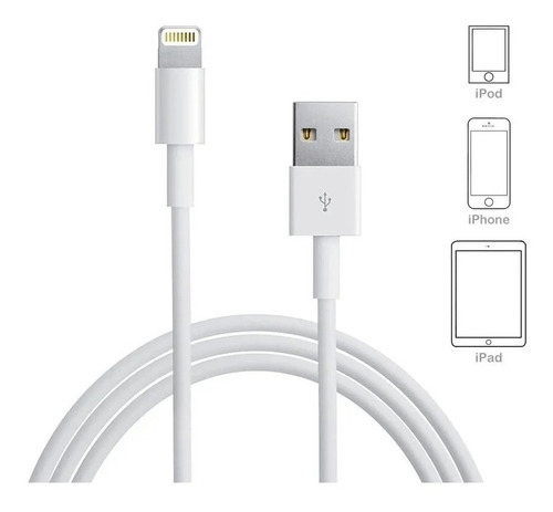 Imagen 2 de 9 de Cable Cargador Usb Original iPhone 5 6 7 8 X 11 12 13 Apple