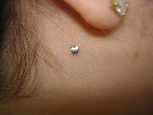 Microdermal Piercing Intradermal Surface Acero Corazon