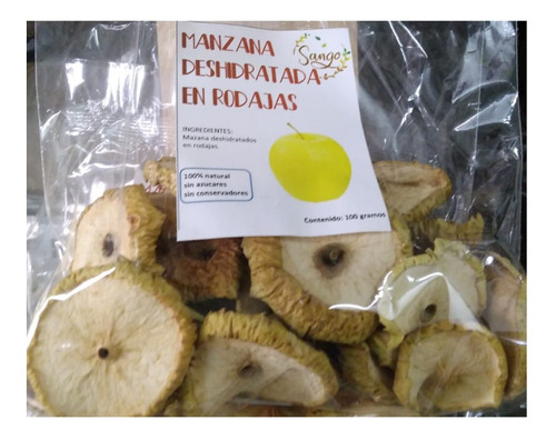 1/2 Kg Rodaja De Manzana Amarilla Crujiente Deshidratada