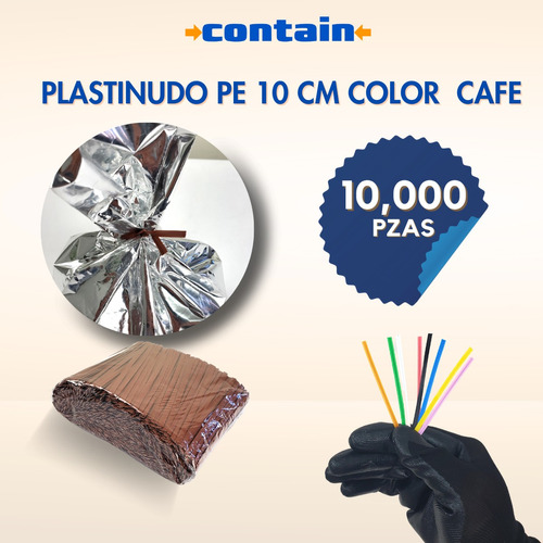 10,000 Plastinudo De Pe, Twister O Alambre Forrado Cafe