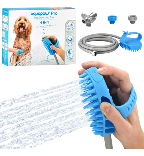 Aquapaw Dog Bath Brush Pro - Sprayer And Scrubber Tool In...