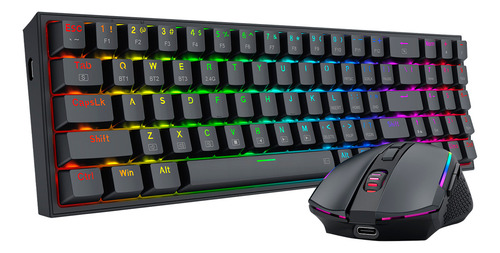 Kit Mouse Y Teclado Redragon Pollut + Trident S136 Wireless