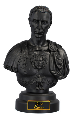 Estátua Busto Júlio César Imperador Romano - Estatueta Cor Cor Aurum Noctis