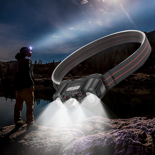 Faro Led Con Sensor Inteligente, Luz Roja Cob, Carga Usb